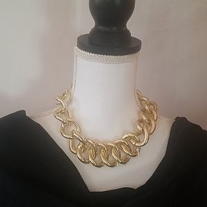 Gold 8" Large Link Chain Necklace